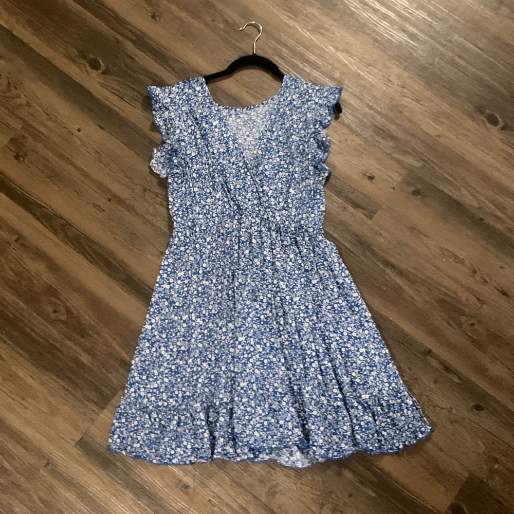 Blue Floral Mini Dress